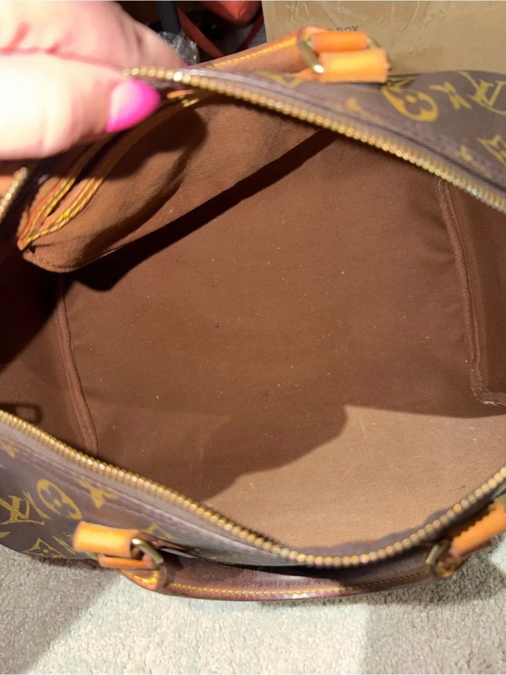 Louis Vuitton Monogram Speedy 30 Handbag in Brown and Tan